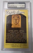 Lefty Grove PSA DNA Coa Signed National Baseball HOF Postcard Cut Autograph
