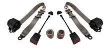 3 Point Gray Seat Belts Pair For Old Beetle T1 T2 Bus Karmann Ghia Bug Kafer