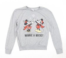 Womens UK 10 Regular Disney Grey Pullover Sweatshirt