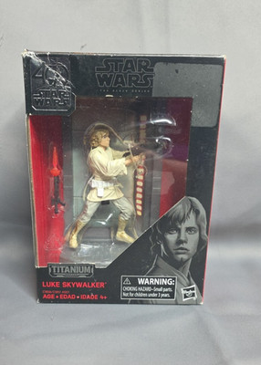 Star Wars Black Series Titanium Luke Skywalker Figure Collectible Hasbro