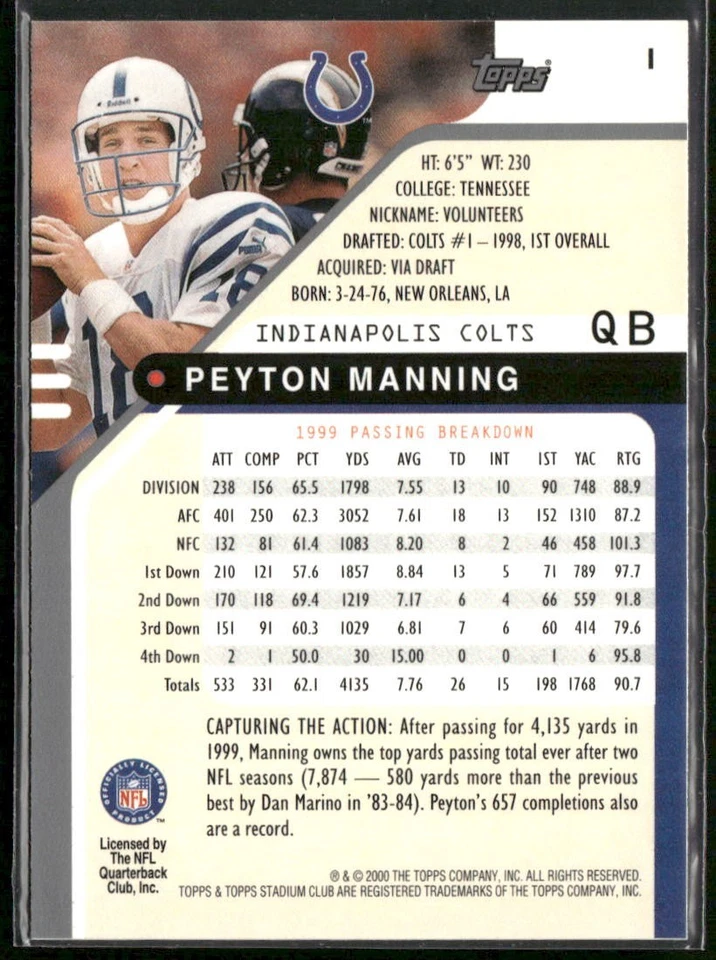 Juego completo de fútbol Stadium Club 2000 (175) Dayne RC Foto 3 de 4