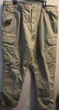 Wrangler Workwear Relaxed Ranger Cargo Pants Tan Mens Size 42x30 Durable Ripstop