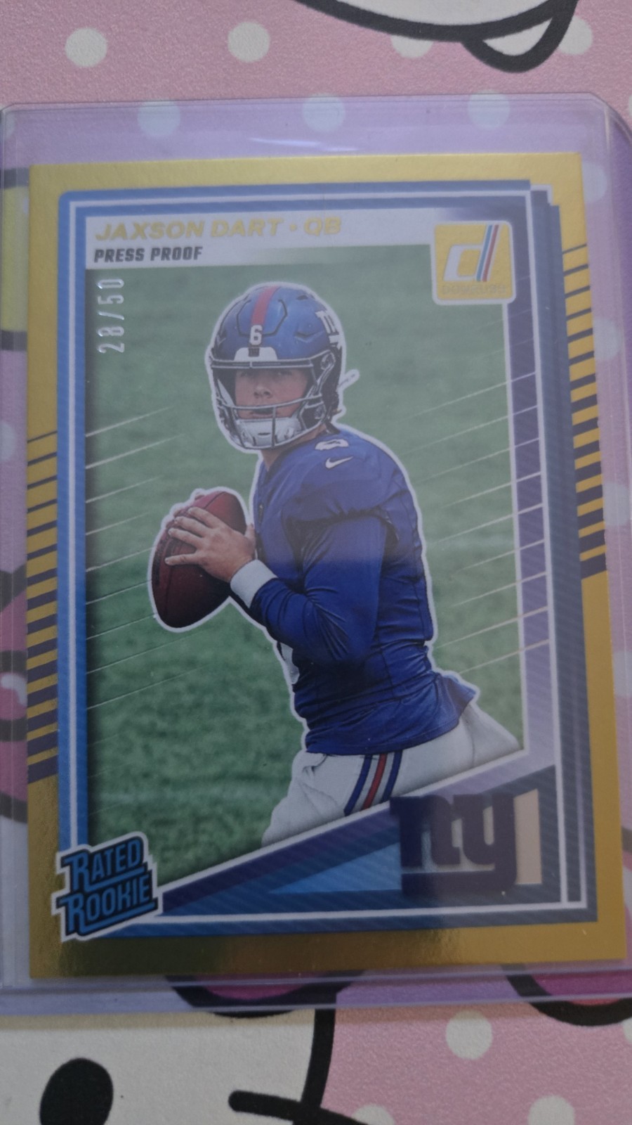 JAXSON DART Donruss Rated Rookie No. 400 GOLD Press Proof /50 - NY Giants 2025 