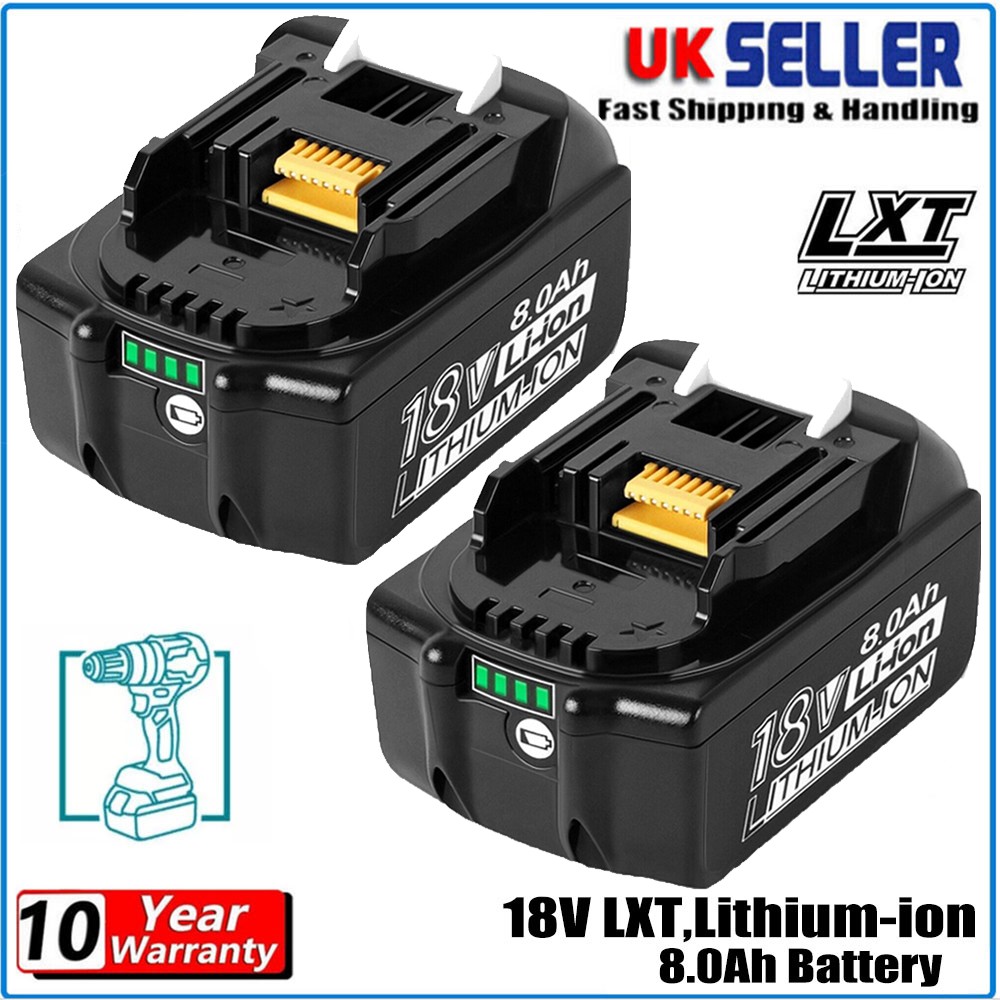 2Pack for Makita 18V Li-Ion LXT 6.0Ah Battery BL1860 BL1850 BL1830 BL1840 LED UK