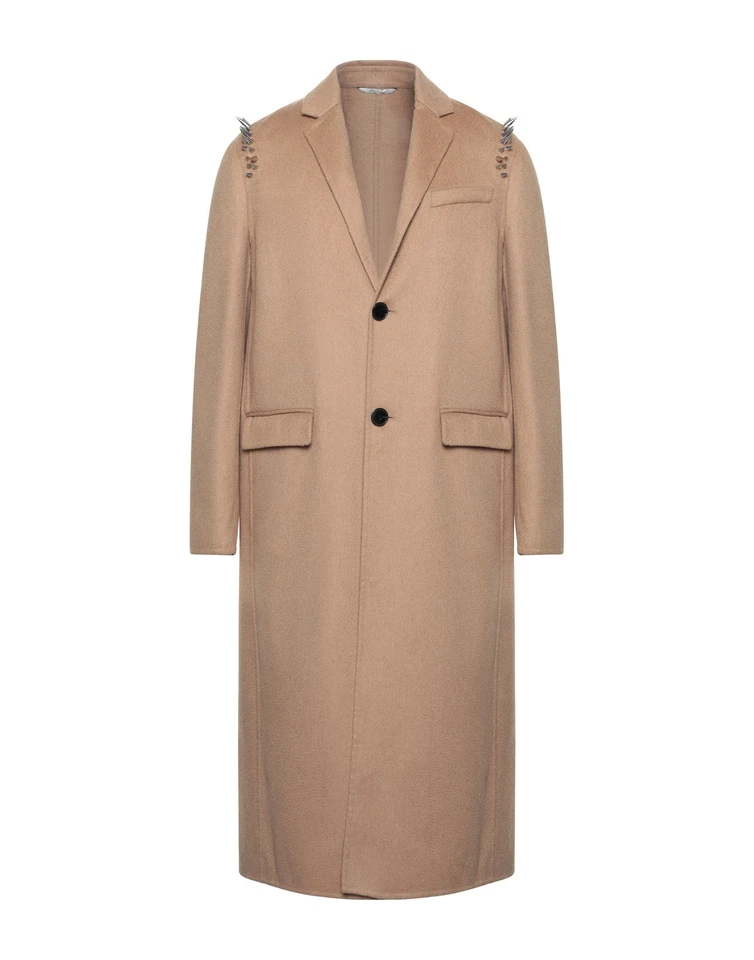 RRP€4420 VALENTINO Camel Hair & Wool Coat IT52 US42 XL Spike Studs Made in Italy - Image 3 of 4