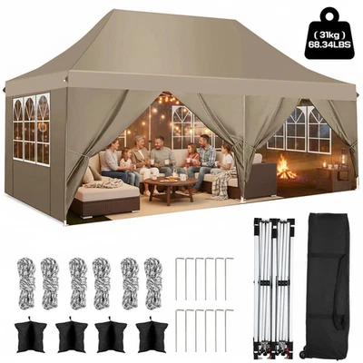 COBIZI Faltpavillon 3x6m/3x3m Wasserdicht Stabil Winterfest Gartenpavillon Partyzelt