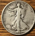 1920 S - Walking Liberty Silver Half Dollar- VF quality Coin