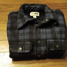 Copper Denim Black and Blue Plaid Sherpa Lined Shacket Kids Size S 8 