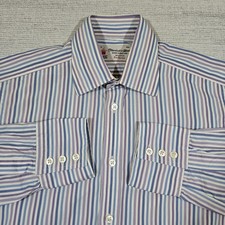 Turnbull Asser Exclusive Button Up Dress Shirt Men Sz 15 38cm Striped Cotton
