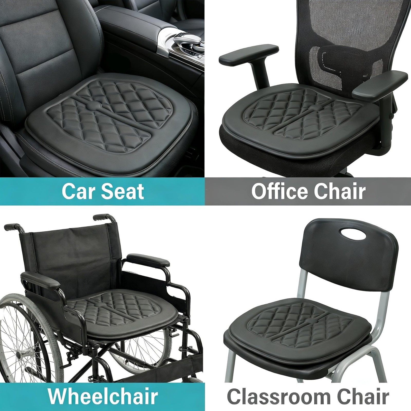 Memory Foam Car Seat Cushion for Driver - Heightening Seat Pad for ...