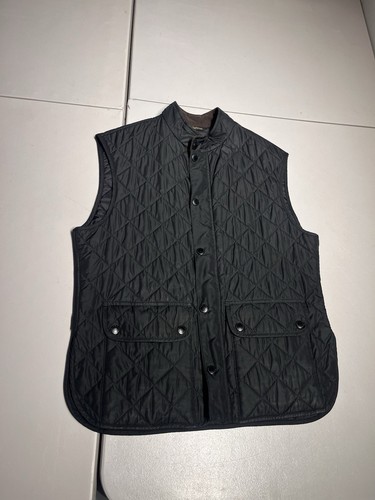 Barbour Vest Men’s XL Puffer Black Lowerdale Gilet Zip Diamond Quilted Jacket