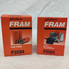 QTY 2 FRAM P3594 FUEL FILTERS - FITS MANY - CHECK IF FITS YOUR EQUIPMENT