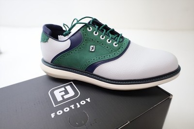 New Footjoy Traditions Mens Size 9.5 M White/Navy/Olive #57969 | eBay