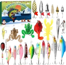 Fishing Advent Calendar Adult 2025-24 Days of Fishing Lure Advent Calendar Saltw