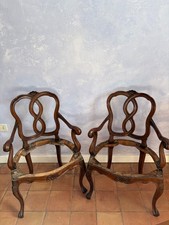 Coppia sedie in noce fine ’800 restaurate – seduta da rifare