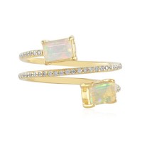 Cavill Welo Opal Ring 925 Sterling Silber Vergoldet 0,97Ct Zirkon Damen-