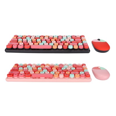Keyboard Mouse Combo Wireless 86 Keys Cute Colorful Appearance Multimedia But CB