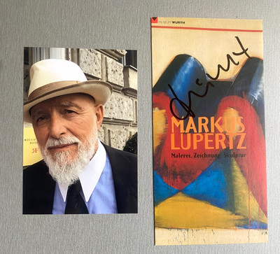 MARKUS LÜPERTZ  In-person signed Katalog 10x21 Autogramm + Foto