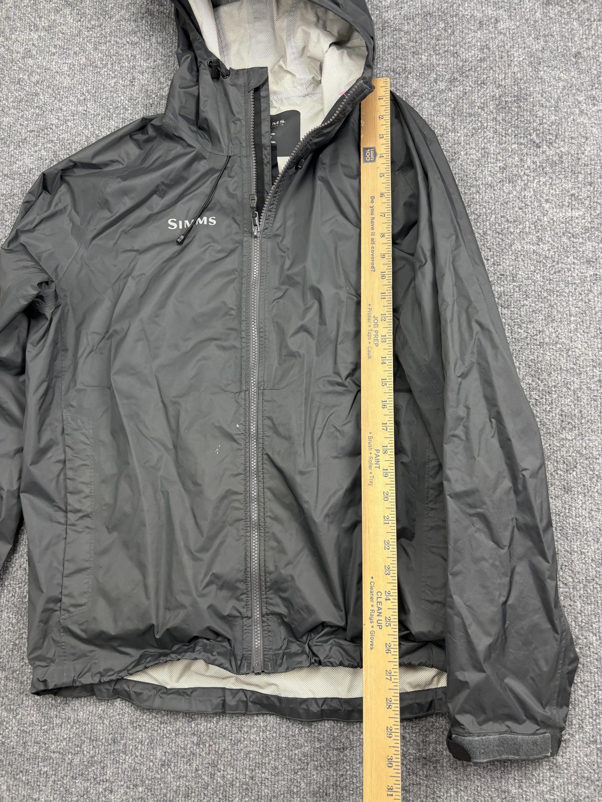 Simms Waypoints Jacket Mens Medium Gray Hooded Fu… - image 4