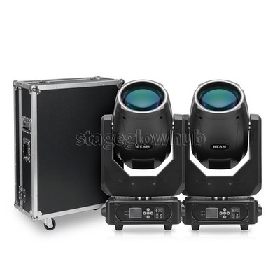 PAIDUN 2Pack LED RGBW 295W Moving Head Beam Light Flight Case Disco DJ Bar Event