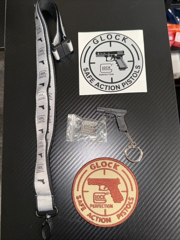 Genuine Glock Lanyard, Keychain, Sticker, Patch, Pin