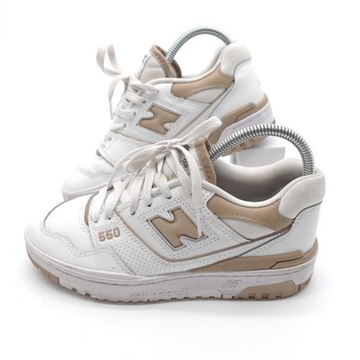 New Balance 550 Turnschuhe Damen Größe UK 4,5 weiß hellbraun klobige Schuhe Freizeit Retro