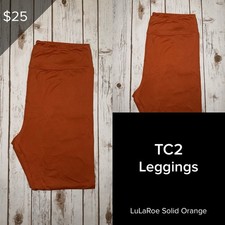 LuLaRoe BRAND NEW Leggings Solid Orange Rare TC2 Tall Curvy 2 Fits Sizes 18