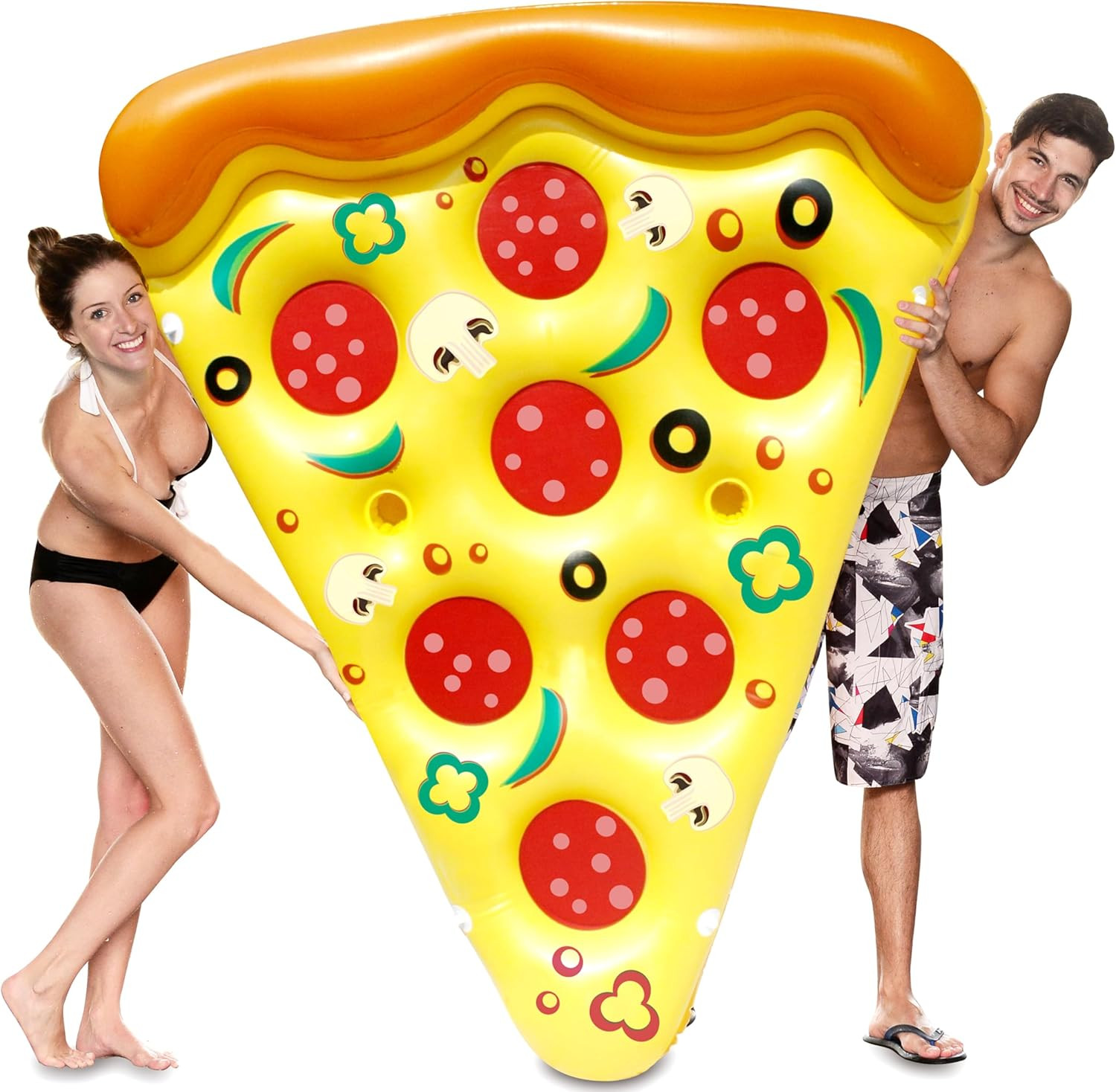 Giant Inflatable Pizza Slice Pool Float, Fun Pool Floaties, Swim Party Toy, Summ