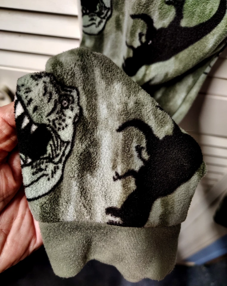 Pantalones de pijama de dinosaurio Wonder Nation talla 14-16 verde T-Rex resistentes al fuego para niños Foto 4 de 4