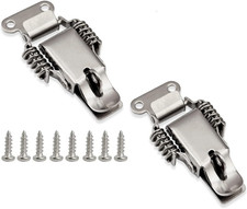 Heavy Duty Stainless Steel 304 Spring Hasp Toolbox Toggle Latches Lock Wood Suit