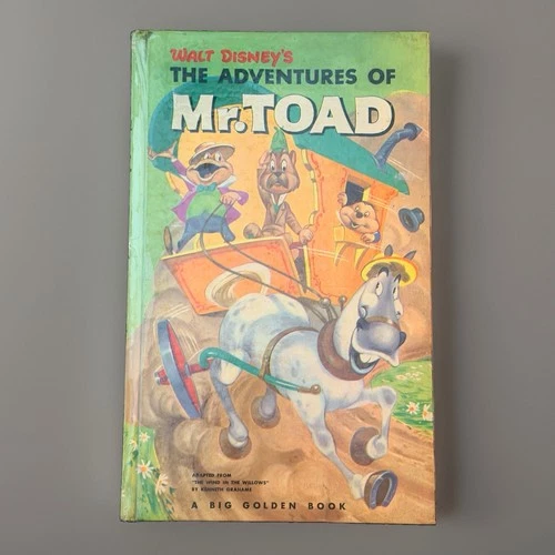 Walt Disney Adventures of Mr Toad 1949 1st Ed Big Golden Book John Hench - product listing photo