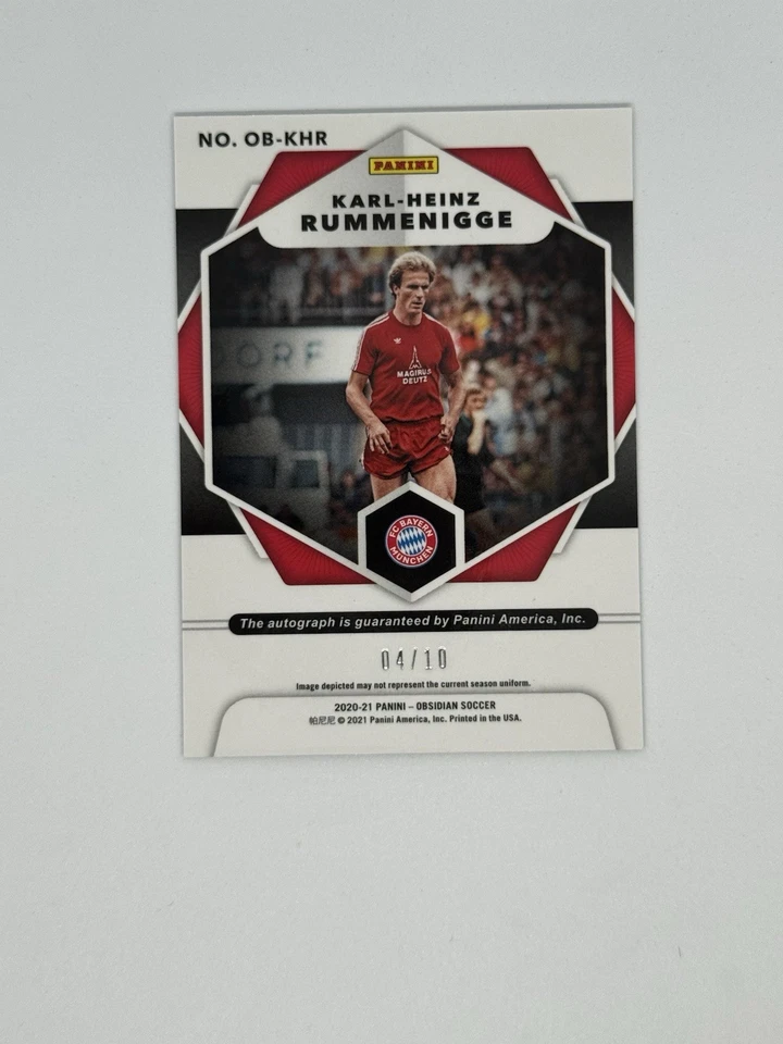 2020-21 Panini Obsidian Orange Autographs Karl-Heinz Rummenigge /10 Bayern - Image 2 of 2