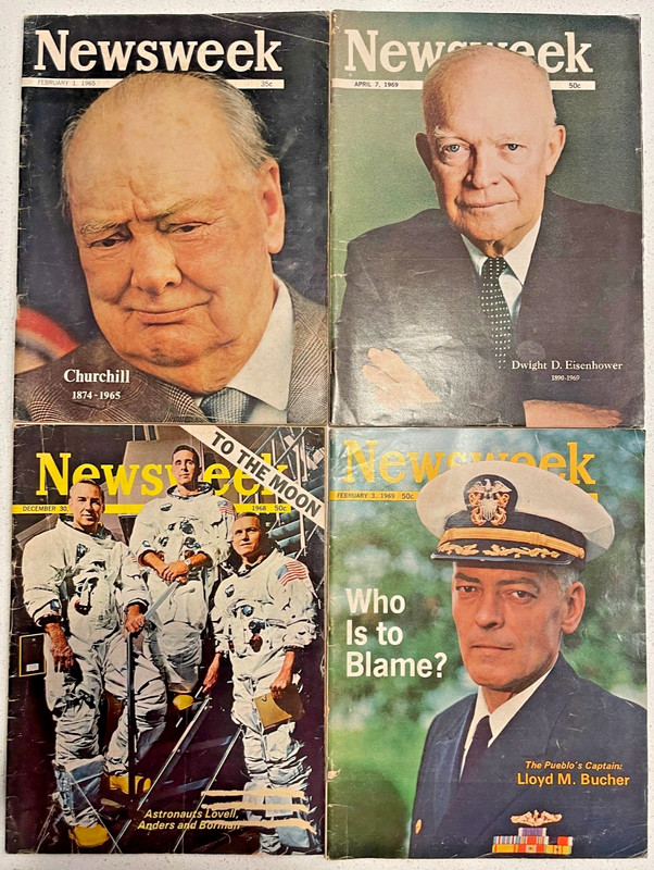 (4) Newsweek Magazines from the 1960's. All in Good to Very Good Condition.