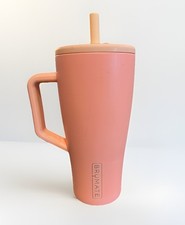 Brumate Era 30oz Tumbler Handle Straw Peach Insulated Dented Bottom See Images