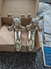 Regency Bath Taps Gold Plated Pair Bathroom Sink Taps