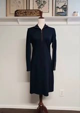 J Mclaughlin Anna Ponte Knit Dress Womens M Navy & Brown Jude Connally