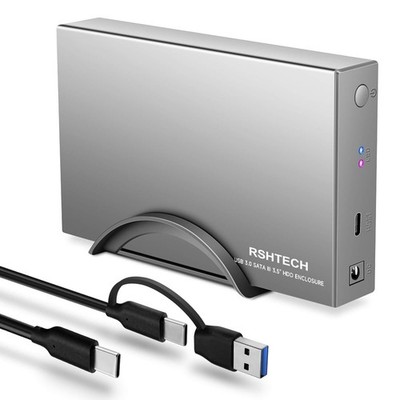 Hard Drive Enclosure Upgraded Version 3.5'' Aluminum USB to SATA External Hard...