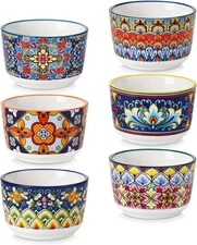 vancasso 4 Oz Ramekins Oven Safe Set of 6, Bohemian 4 Oz, Style 
