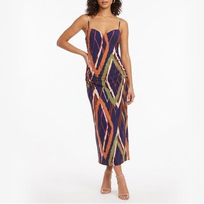 Premier Amour Sheath Dress Womens 10 Multi Stretch Sleeveless Sweetheart Neck