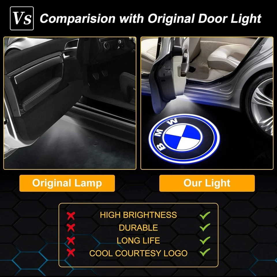 4PACK LED HD Door Welcome Courtesy Ghost Shadow Lights For BMW X1 X2 X3 X4 X5 X6 - Image 2 of 4