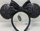 Gothic Black! Tokyo Disney Minnie Ears Headband Lace Sequin Halloween Black