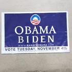 2008 Vintage Obama / Biden Presidential Election Campaign Sign Plastic New York