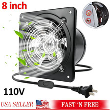 8 inch Exhaust Fan Ventilation Extractor Fan 110V Wall-Mounted Blower Duct Fan