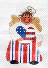 Needlepoint Judy Dalvit Hand Painted Canvas "Patriotic Angel" New