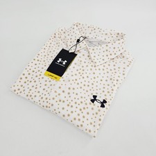 Under Armour UA Playoff 2.0 Printed Polo Mens MEDIUM M White Floral Loose NEW