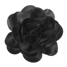 Large Rose Flower Brooches Lapel Pins Dainty Satin Hair Clip 20cm Black/