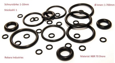 O-ring sealing ring Ø inside 11.89X1.98 cord thickness NBR 70Sh./DIN 3771/1 pc.