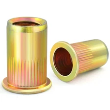 200Pcs 10-32UNC Rivet Nut Carbon Steel Zinc Plated Rivnut Threaded Insert Nut...