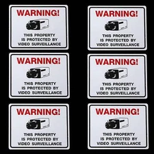 Lot Of Camera Window Warning Sticker Signs Home Waterproof Surveillance Decals