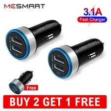 US 20 Watt Dual USB Car Charger Adapter Plug for Smartphones iPhone Samsung LG